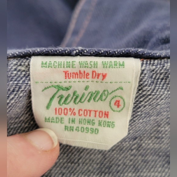 Vintage Turino Kids Blue Denim Jacket 70's - 80's Era FLAWLESS Sz 4 100% Cotton - Picture 5 of 13